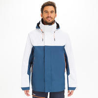 Men's sailing waterproof jacket SAILING 300 - Blue white