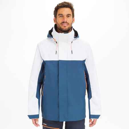 Men's Waterproof Windproof Sailing Jacket 300 - Blue white