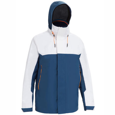 Men's sailing waterproof jacket SAILING 300 - Blue white