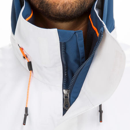 Чоловіча куртка 300 для вітрильного спорту, водонепроникна - Синя/Біла