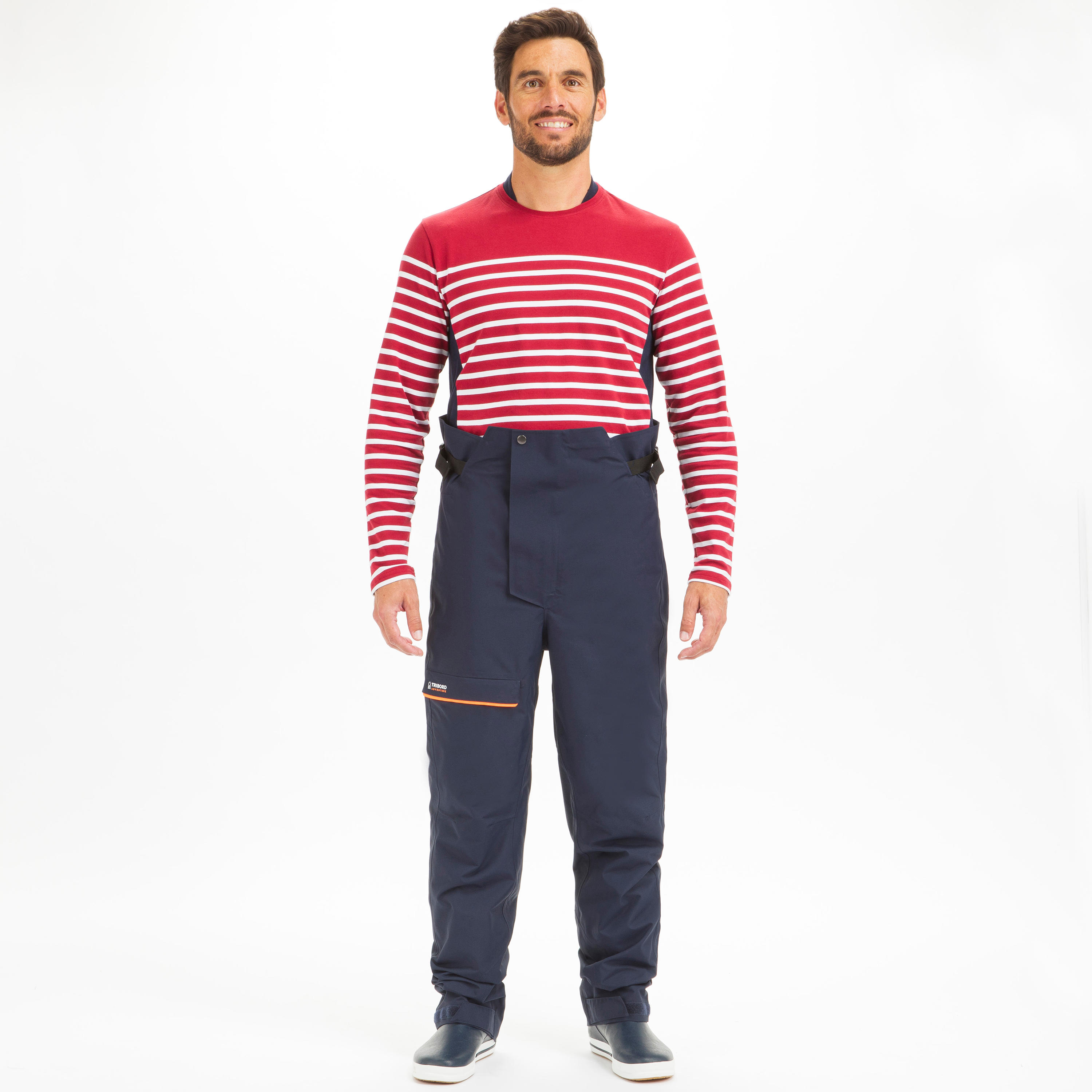 Men’s Waterproof Sailing Bib 300 Navy Asphalt blue Tribord Decathlon