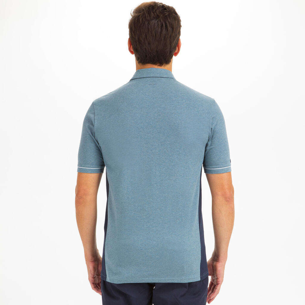 Polo manche courte de voile homme SAILING 100 Gris chine