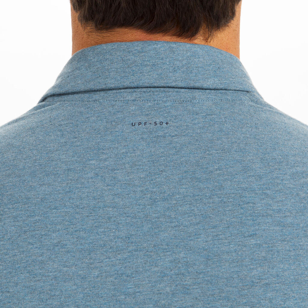 Polo manche courte de voile homme SAILING 100 Gris chine