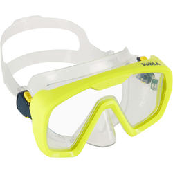 Scuba Diving Mask SCD 100 - Translucent Skirt and Yellow Frame