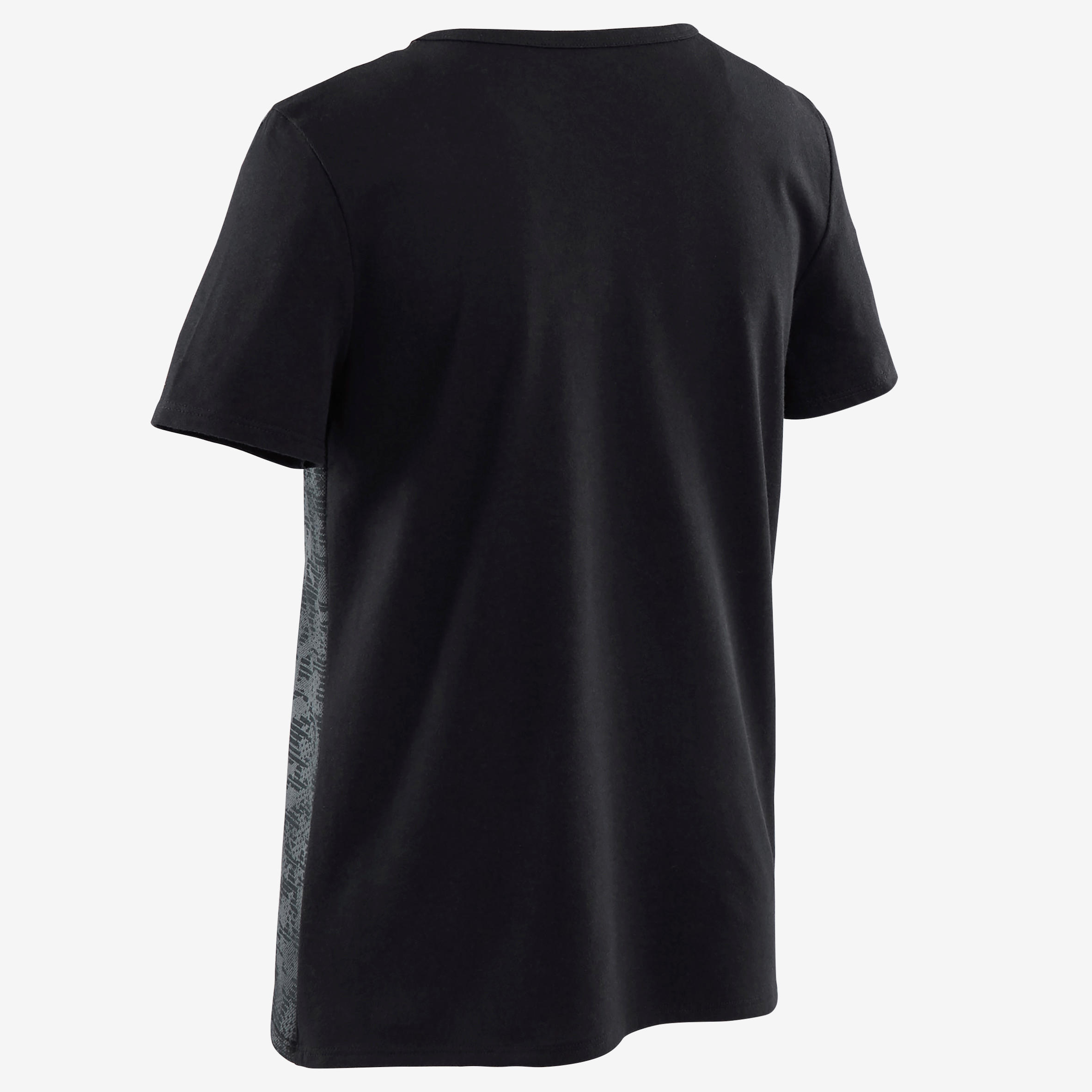 Boys' Short-Sleeved Gym T-Shirt 100 - Black/Black AOP 3/5