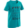 Boys' Short-Sleeved Gym T-Shirt 100 - Blue/Navy Blue Print