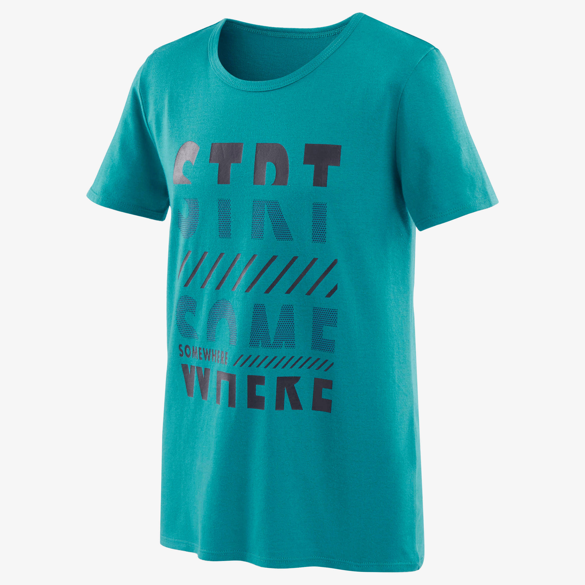 Boys' Short-Sleeved Gym T-Shirt 100 - Blue/Navy Blue Print -  2