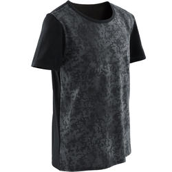 T-shirt manches courtes 100 garçon GYM ENFANT noir AOP noir