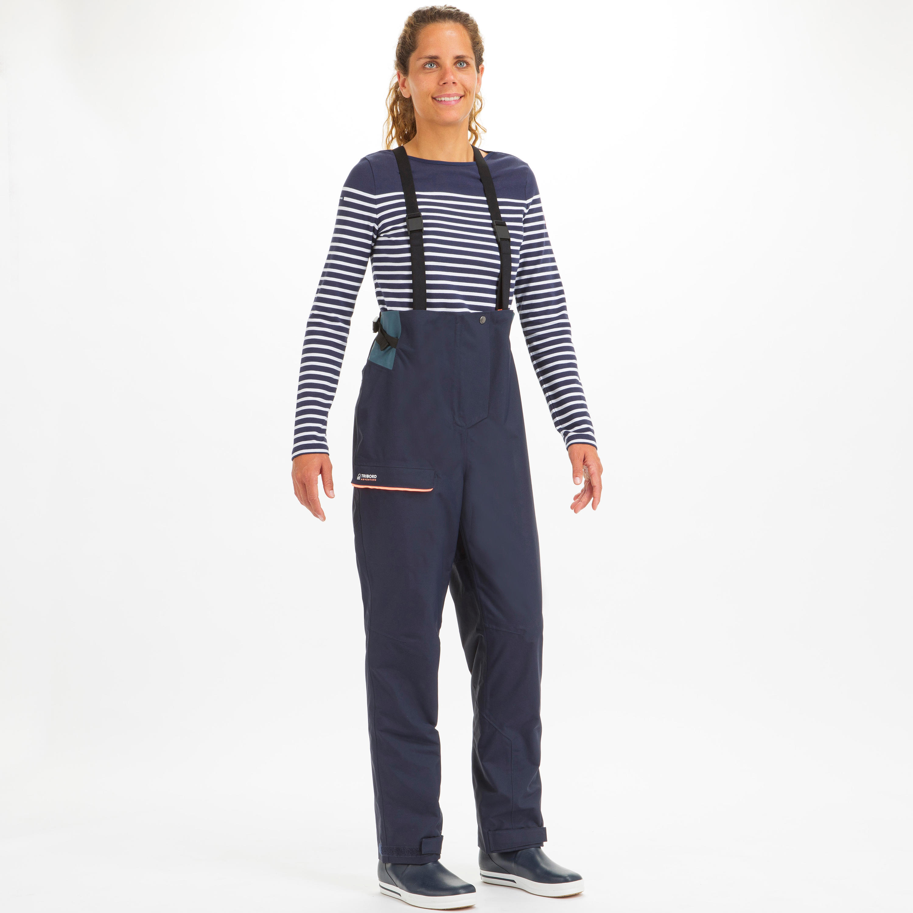 Women's Sailing Waterproof Salopettes Sailing 300 - Navy 2/8