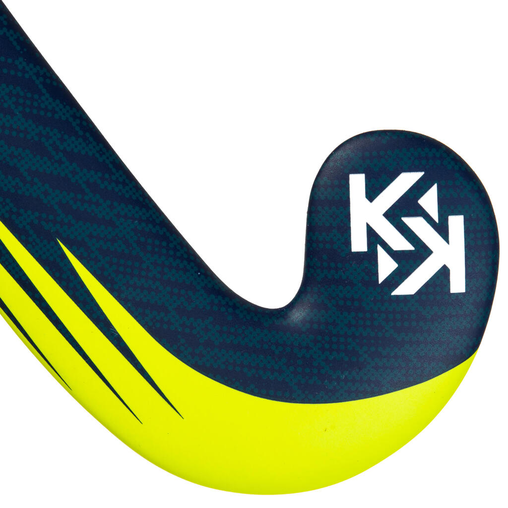 Adult Intermediate 20% Carbon Low Bow Indoor Hockey Stick FH520 - Blue/Yellow