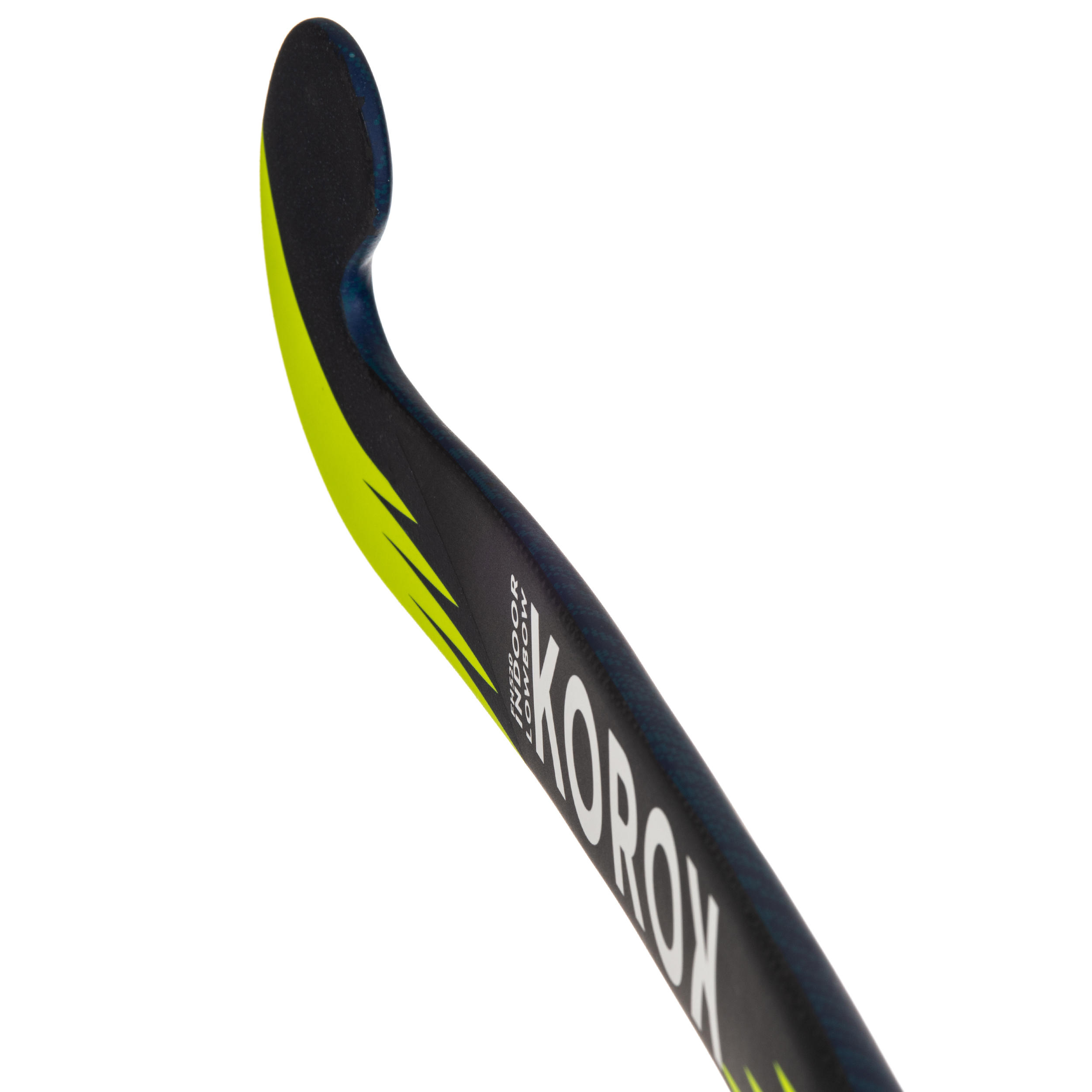 Adult Intermediate 20% Carbon Low Bow Indoor Hockey Stick FH520 - Blue/Yellow 9/10