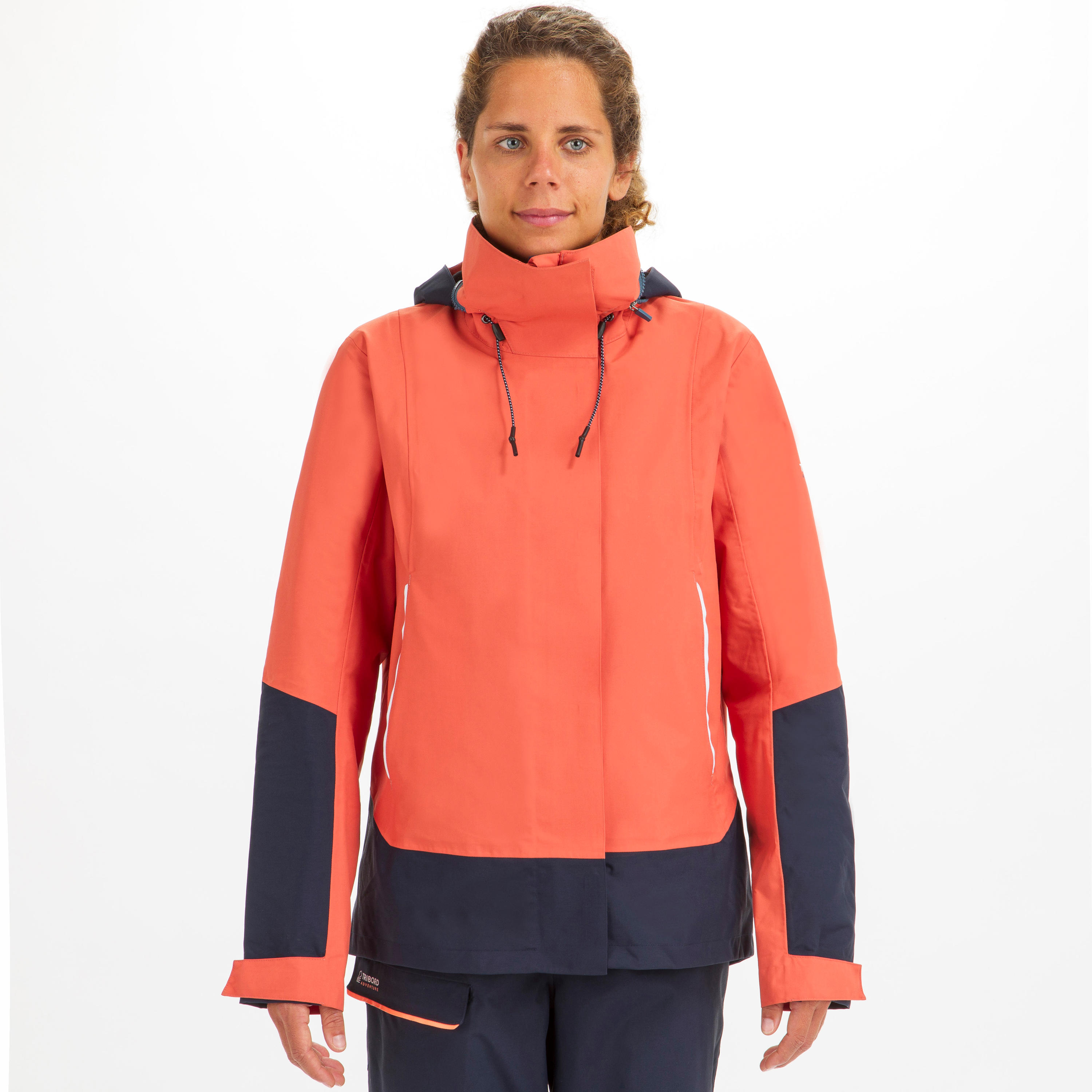 Women's Waterproof Wind-proof Rain Jacket SAILING 300 light red 4/21