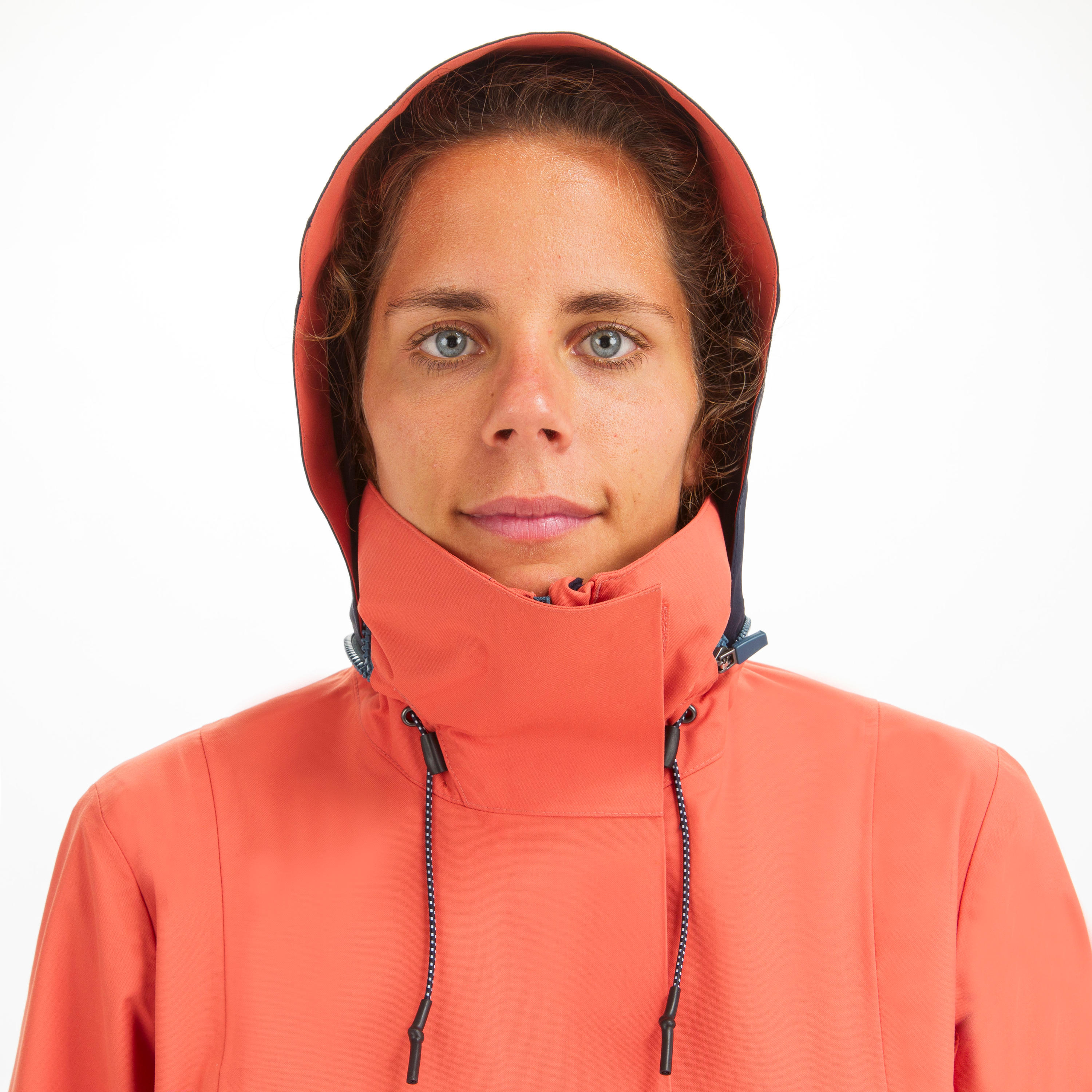 Women's Waterproof Wind-proof Rain Jacket SAILING 300 light red 7/21