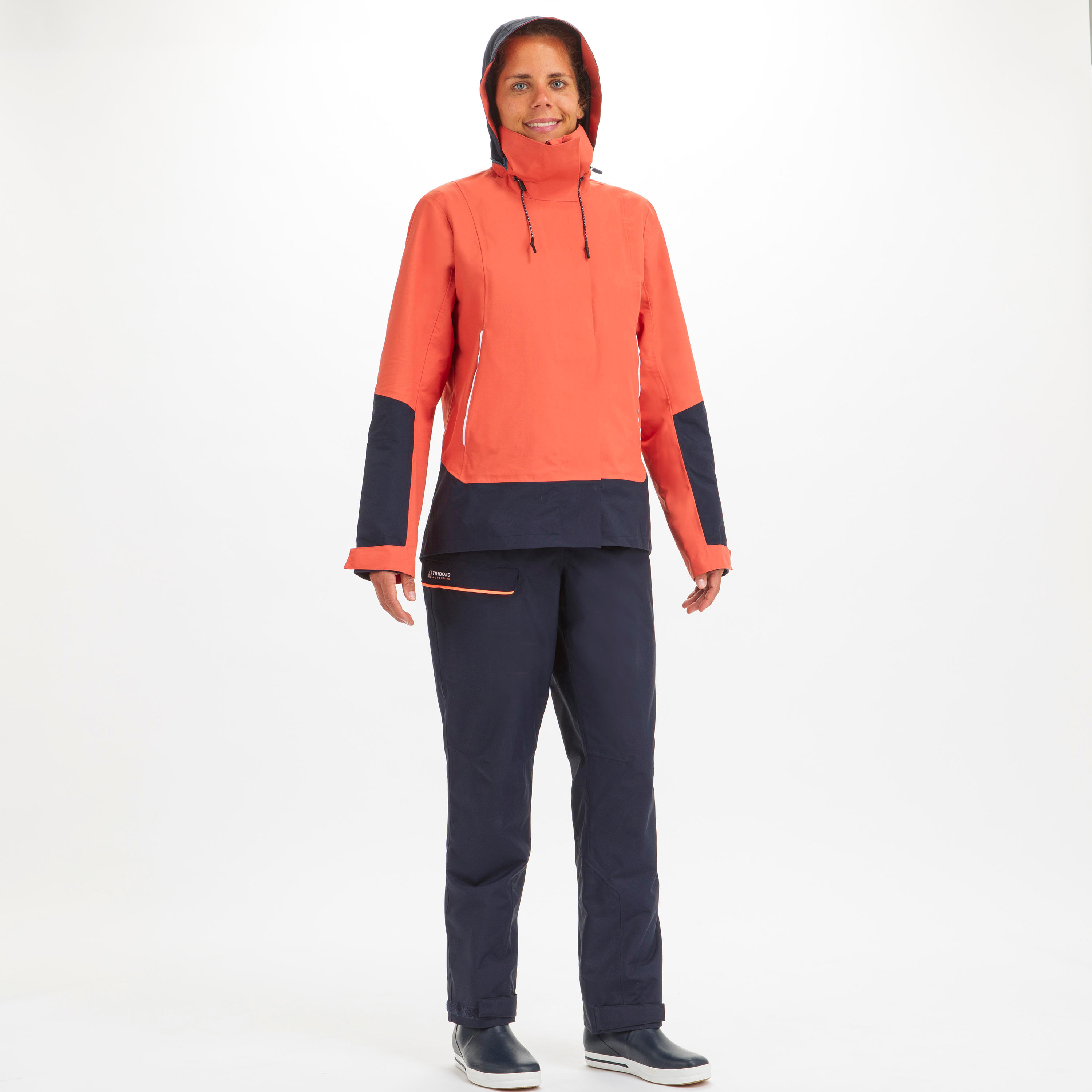 Women's Waterproof Wind-proof Rain Jacket SAILING 300 light red 2/21