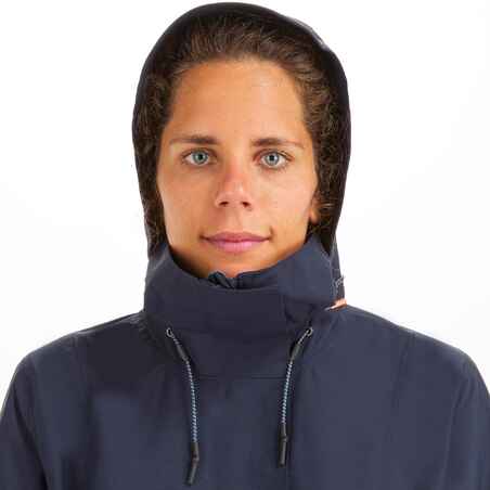 Women's Waterproof Wind-proof Rain Jacket SAILING 300 navy