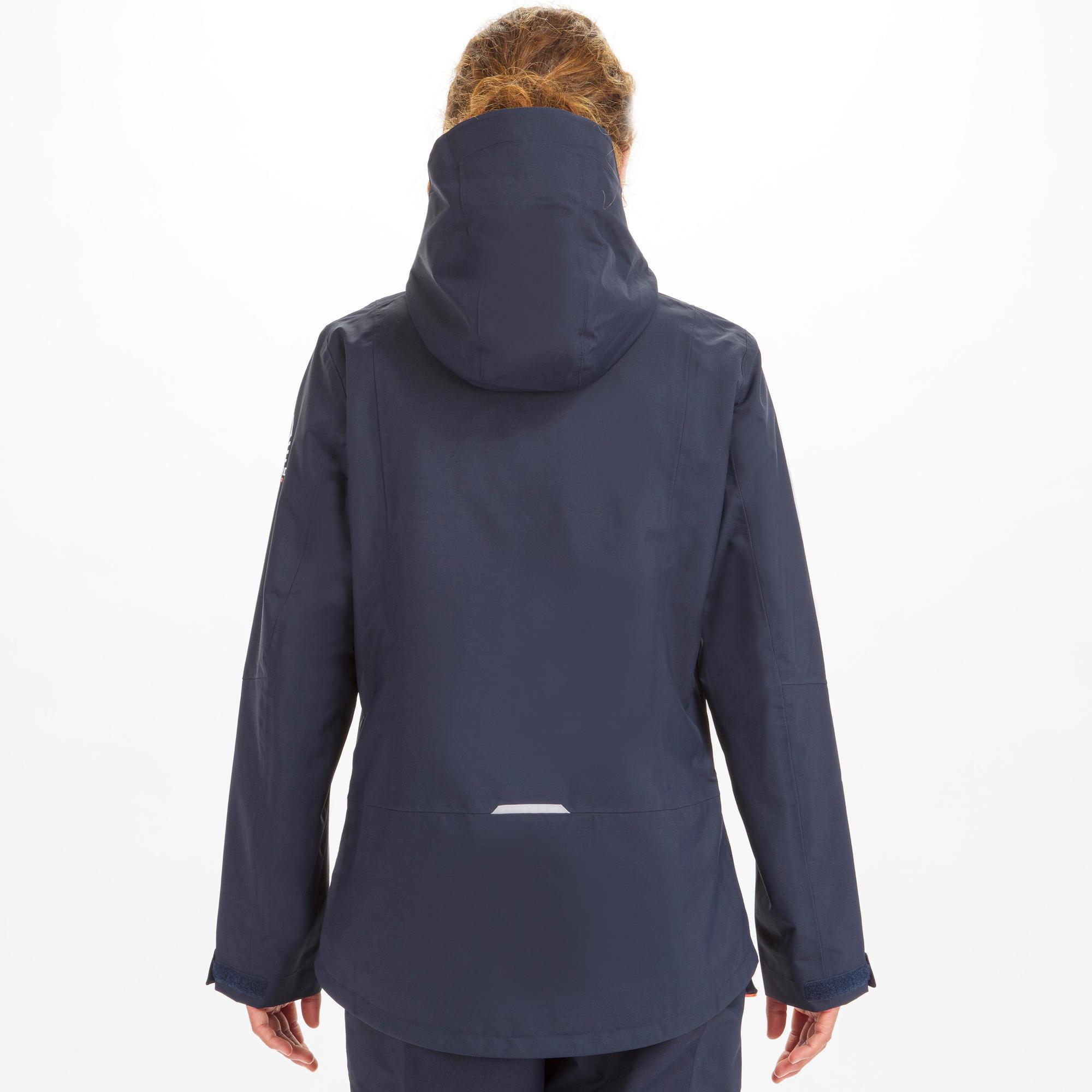 Chaqueta Lluvia Sailing 300 Mujer Azul Marino Impermeable Cortavientos Decathlon