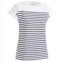 Camiseta vela manga corta marinera Mujer Tribord Sailing 100 rayas azules
