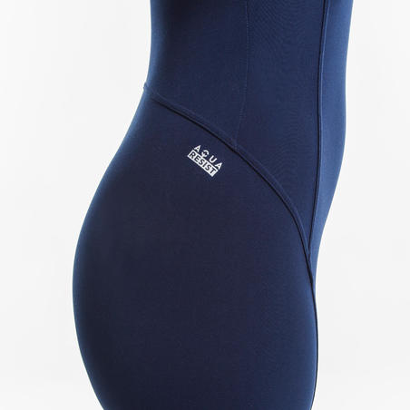 Women's aquafitness one-piece Mika one-piece shorty swimsuit - Blue ...