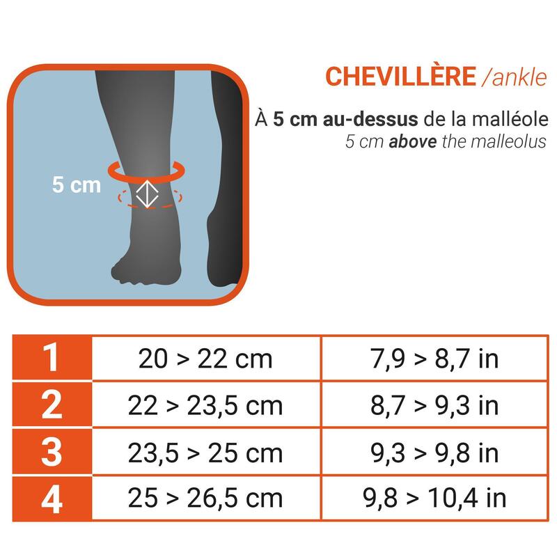 Chevillère gauche/droite de maintien compressif homme/femme SOFT 100 noire