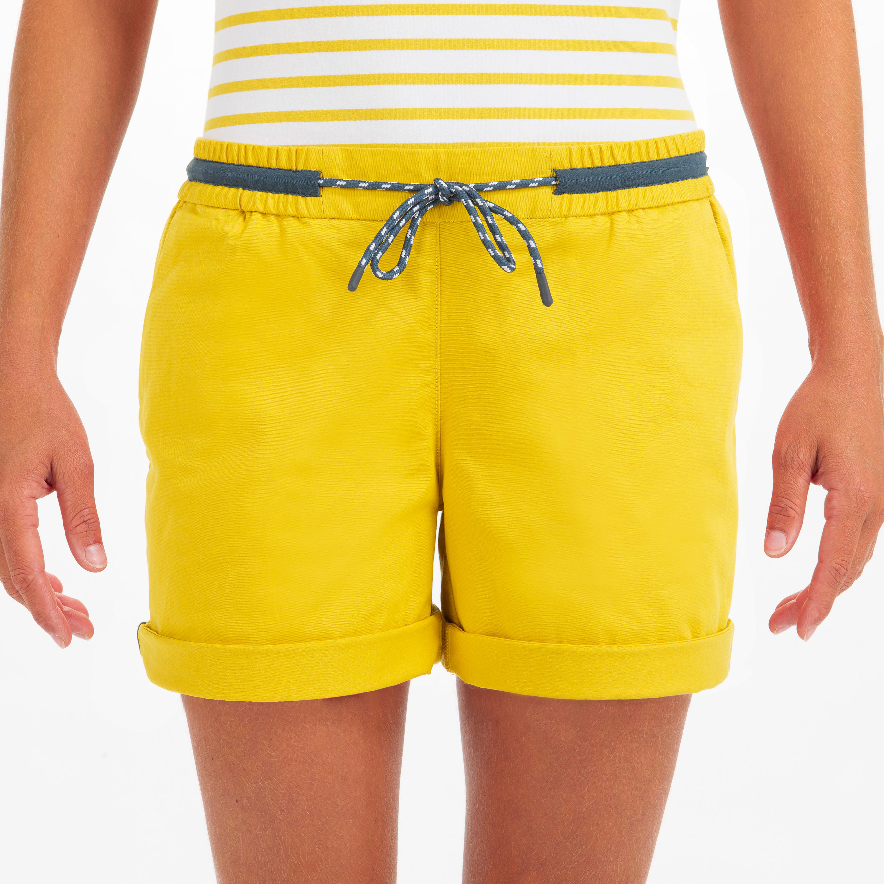 Calções de Vela Mulher SAILING 100 Amarelo 2/8