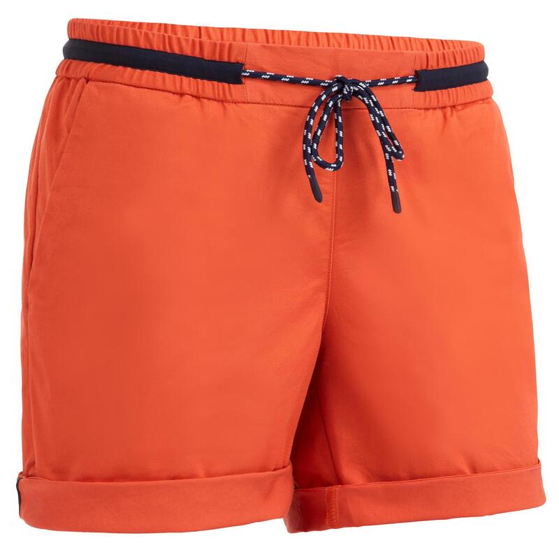 Shorts Segeln Damen strapazierfähig 100 rot