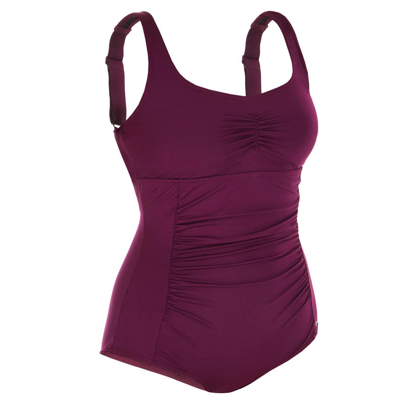 Women's Aquafitness OnePiece Swimsuit Mary Burgundy Decathlon