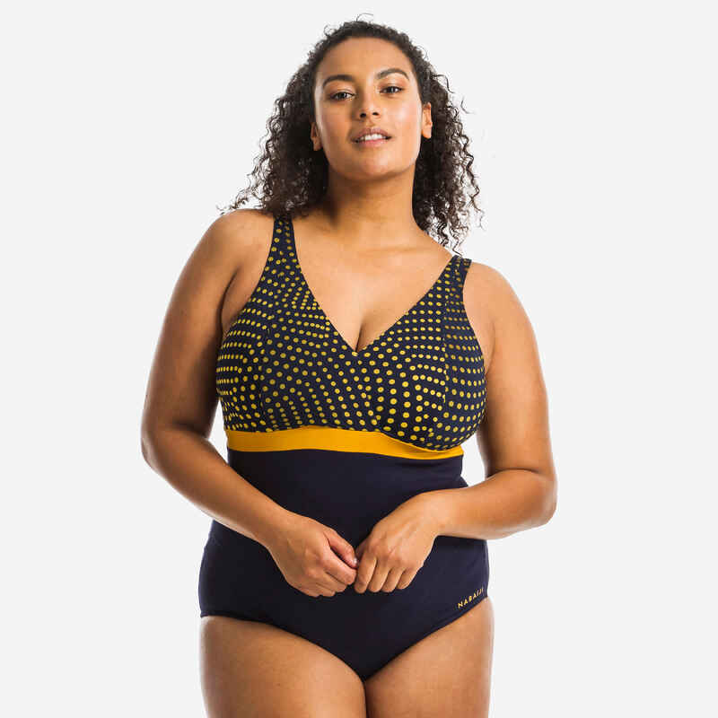 Women's 1-piece Aquafitness Swimsuit Mia Dot Blue D/E Cup