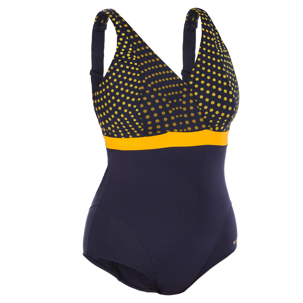Women's One-Piece Aquafitness Swimsuit Mia Dot D/E cup - Blue