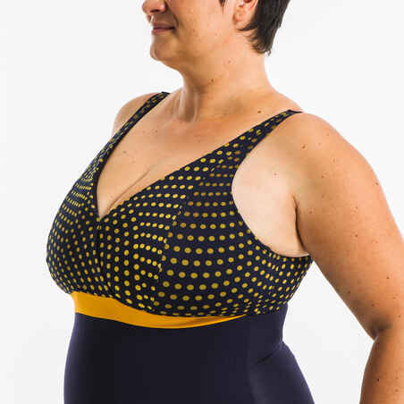 Women's 1-piece Aquafitness Swimsuit Mia Dot Blue D/E Cup