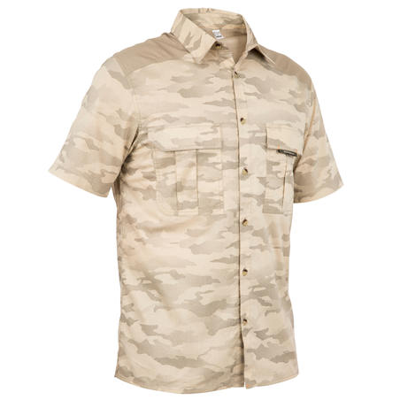 Chemise manches courtes chasse camouflage half tone sable