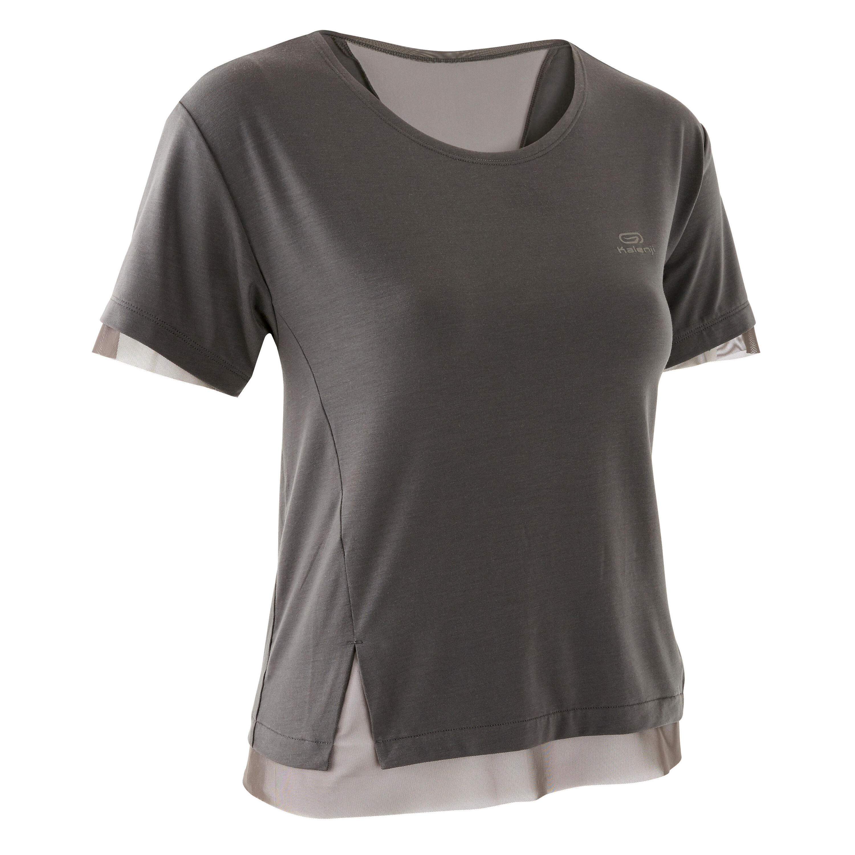 Women's breathable short-sleeved running T-shirt Feel - grey 8/8
