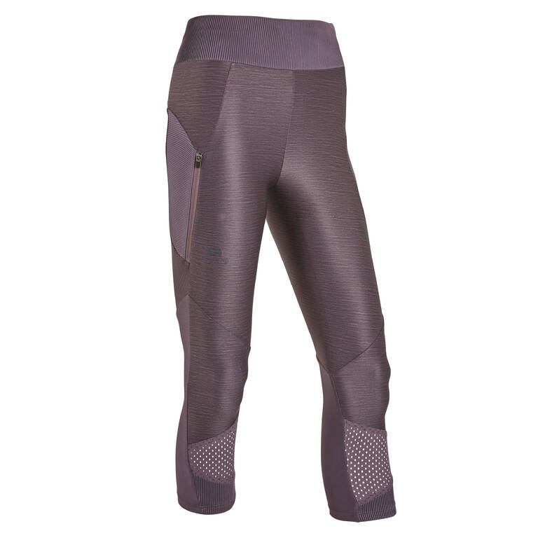 Women's breathable short running leggings Dry+ Feel - purple