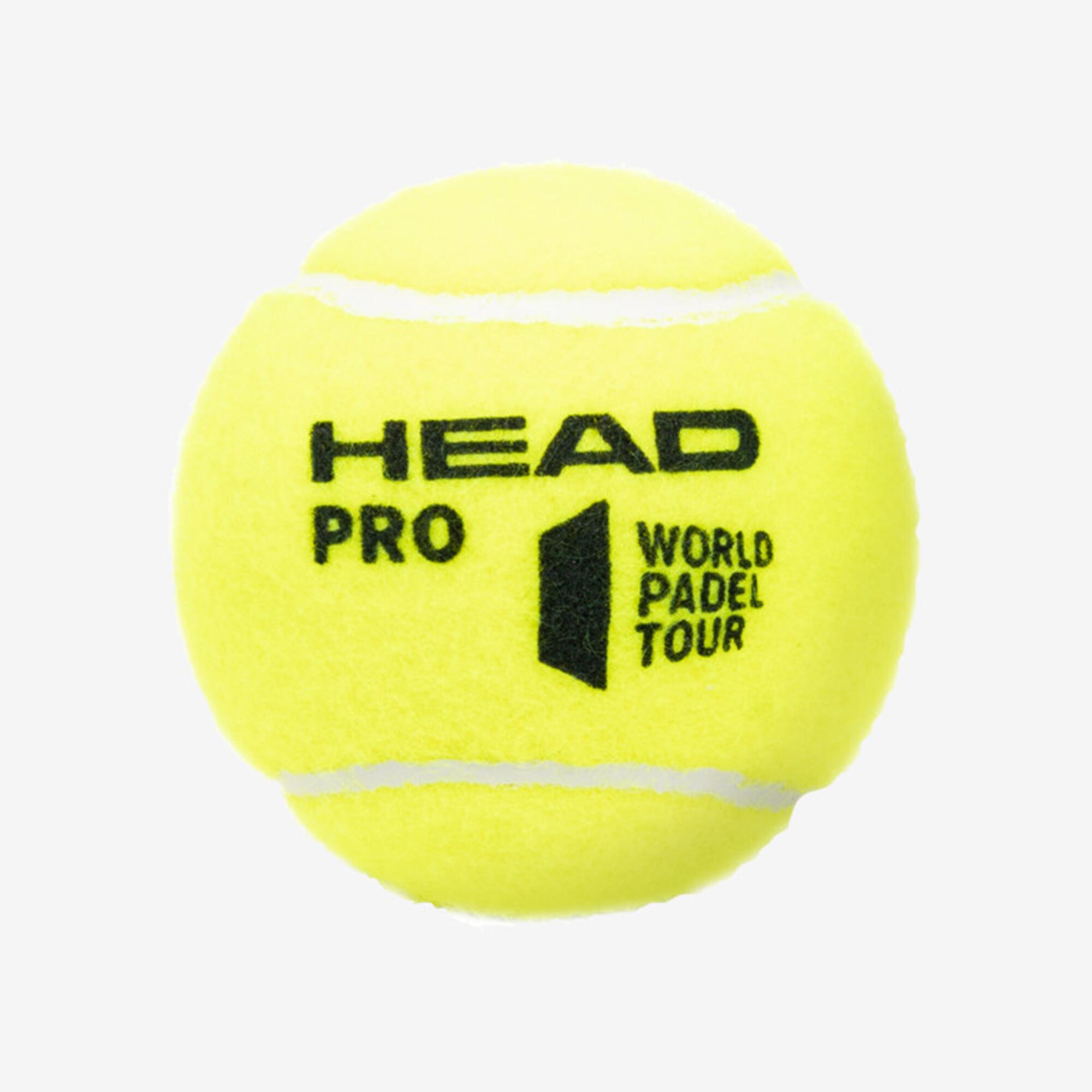 Tube of 3 pressurized padel balls- Head Padel Pro