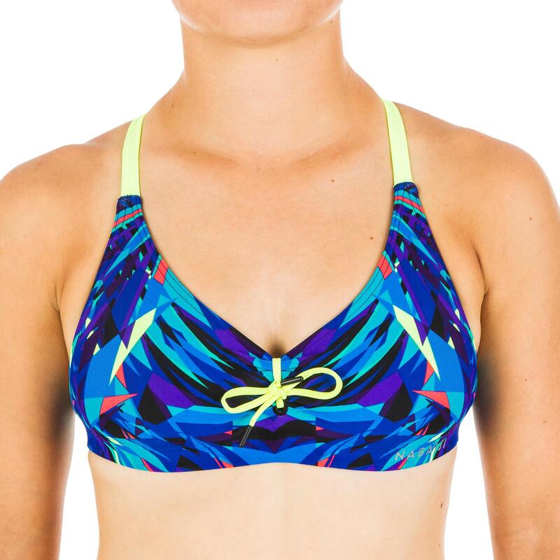 Brassière de natation femme ultra résistante au chlore Jana kal bleu et jaune