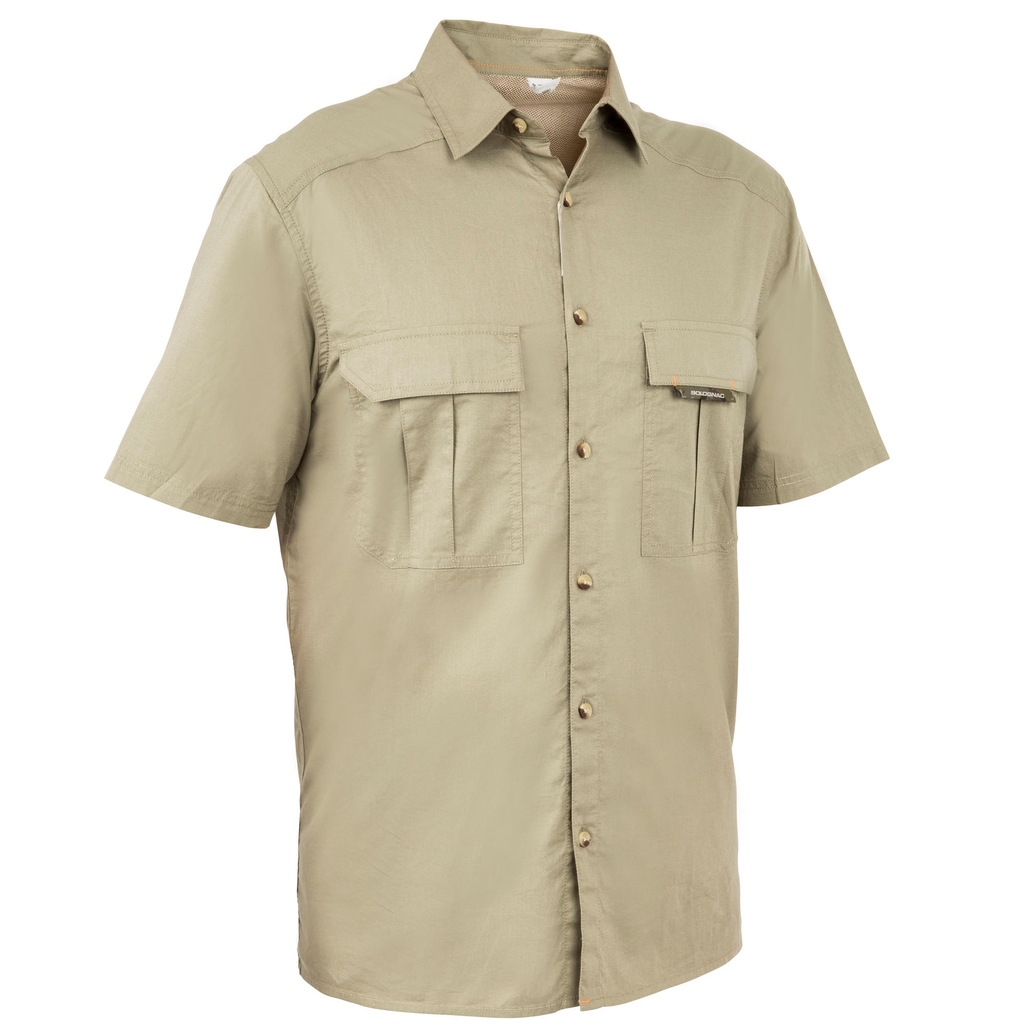 Chemise manches courtes chasse 100 vert clair | Solognac