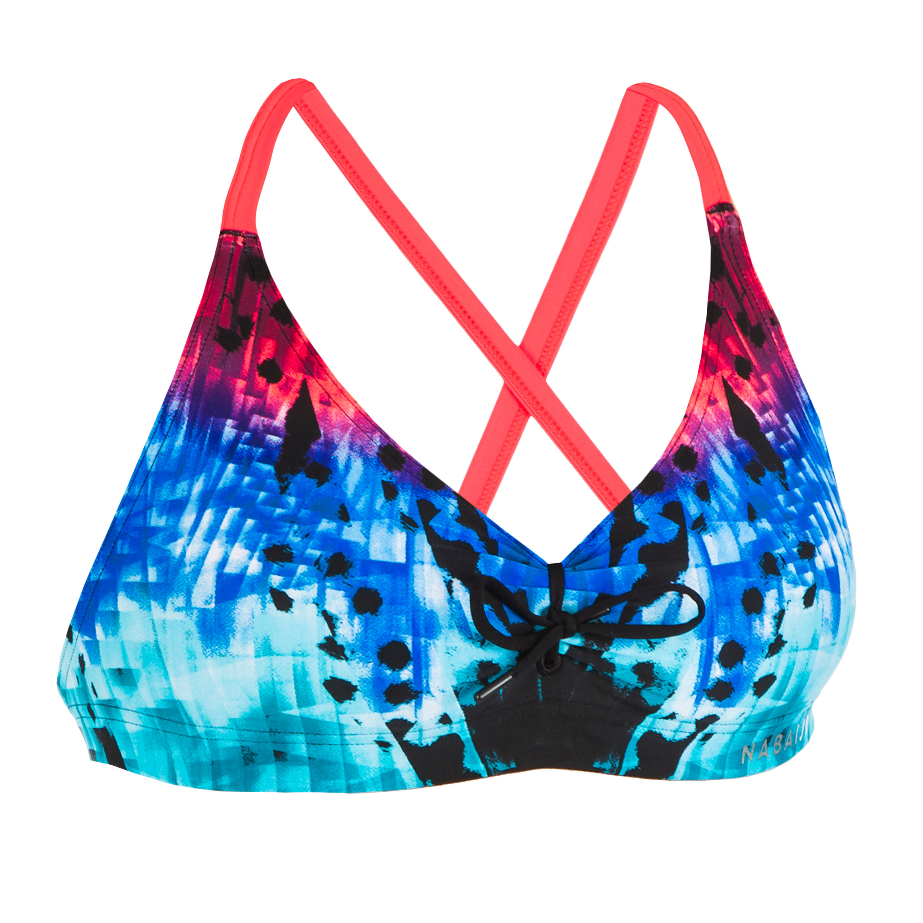Haut de maillot de bain de natation femme Jana bleu et corail 6/6