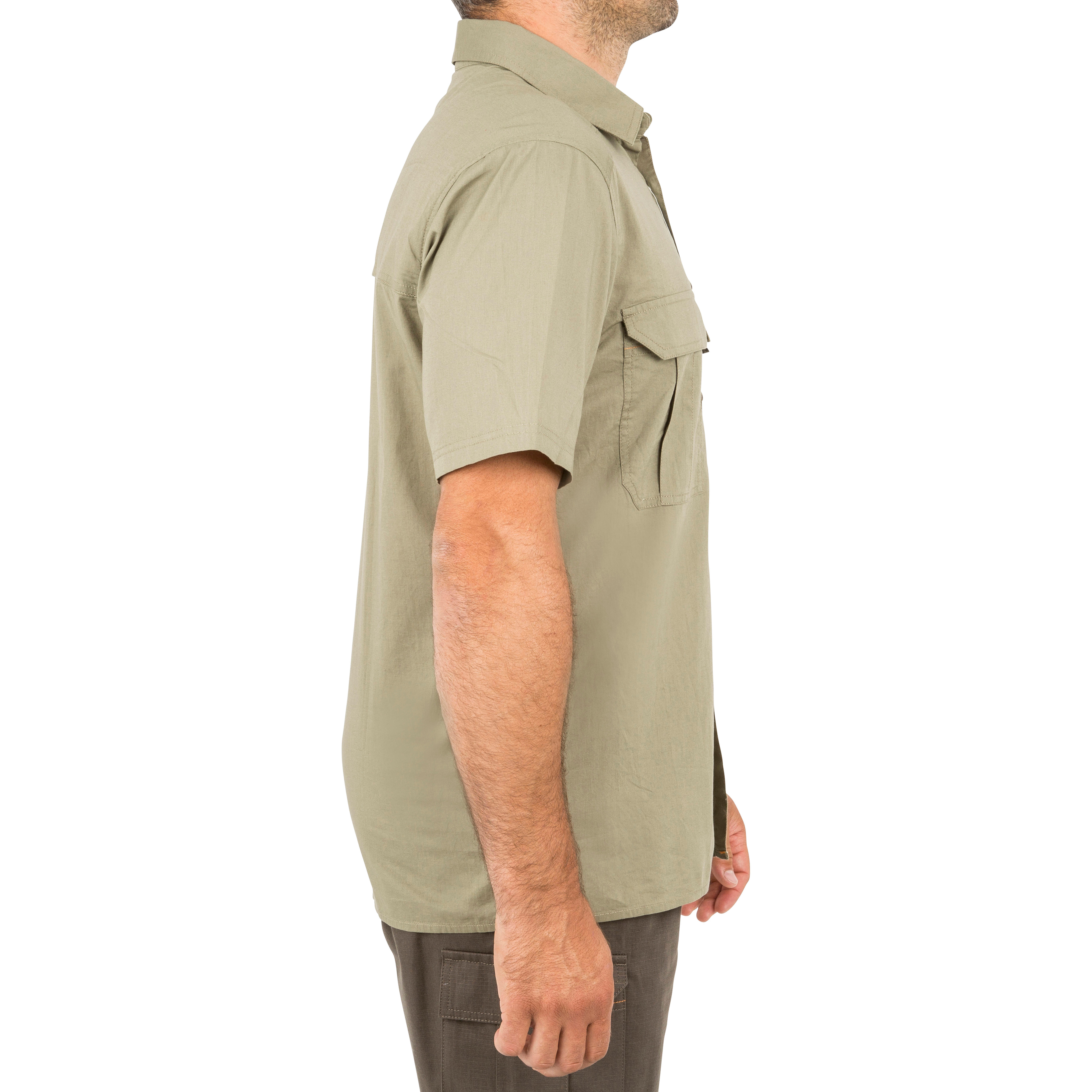 

Men's Half Sleeve Shirt 100 Green -  By SOLOGNAC | Decathlon