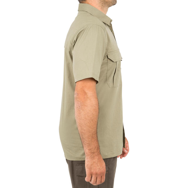 Chemise manches courtes chasse 100 vert clair