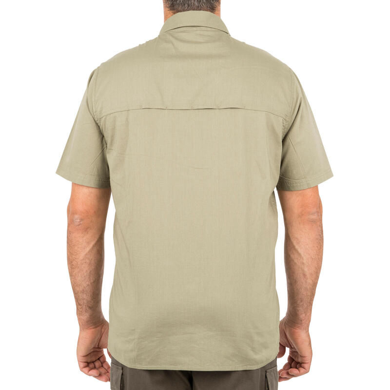 Chemise manches courtes chasse 100 vert clair