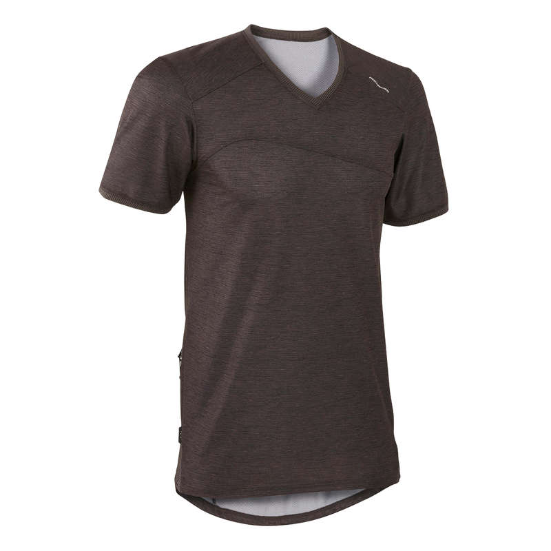 MEN WARM WEATHER ST MTB APPAREL Cycling - ST100 Short Sleeve Mountain Bike Jersey - Black ROCKRIDER - Cycling