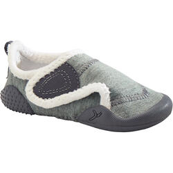 Gymschoenen voor kleutergym 550 Babylight gevoerd grijs/wit