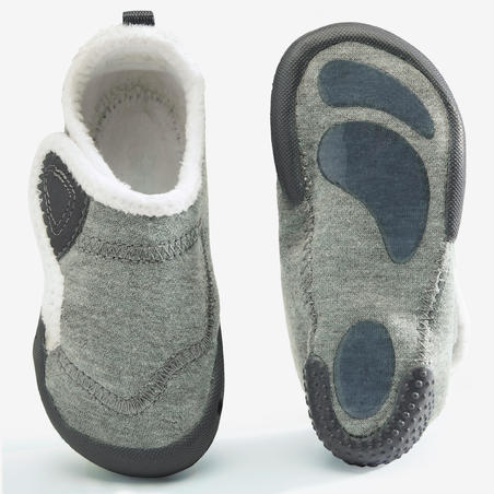 Chaussons Bebe Leger 550 Doubles Gris Blanc Decathlon Chaussons Bebe Leger 550 Doubles Gris Blanc Decathlon