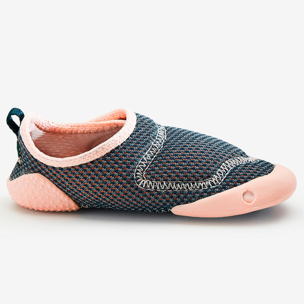 Zapatos para gimnasia infantil antideslizantes para Bebés Domyos 500 azul/rosado