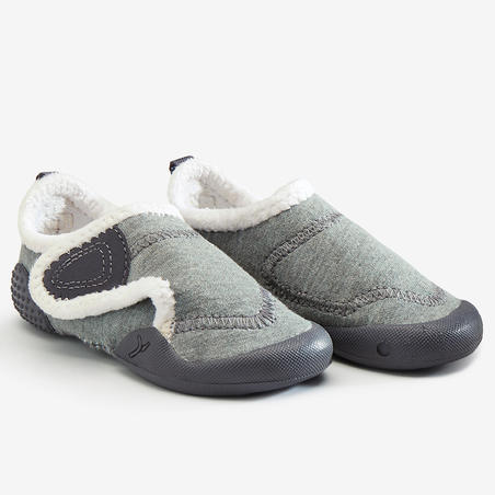 Chaussons Bebe Leger 550 Doubles Gris Blanc Decathlon Chaussons Bebe Leger 550 Doubles Gris Blanc Decathlon