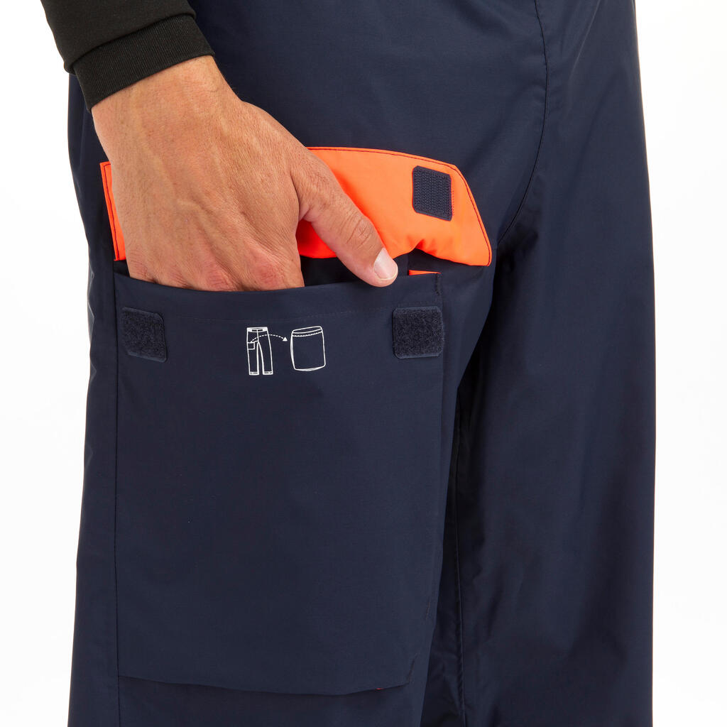 Men's waterproof sailing overtrousers 100 Navy