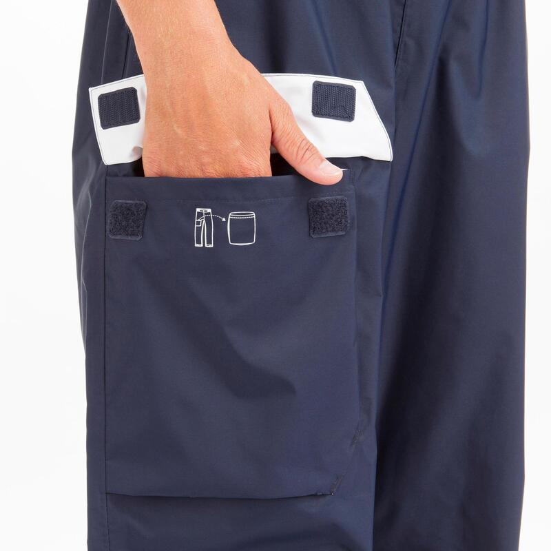 Women's waterproof sailing overtrousers 100 Navy TRIBORD Decathlon