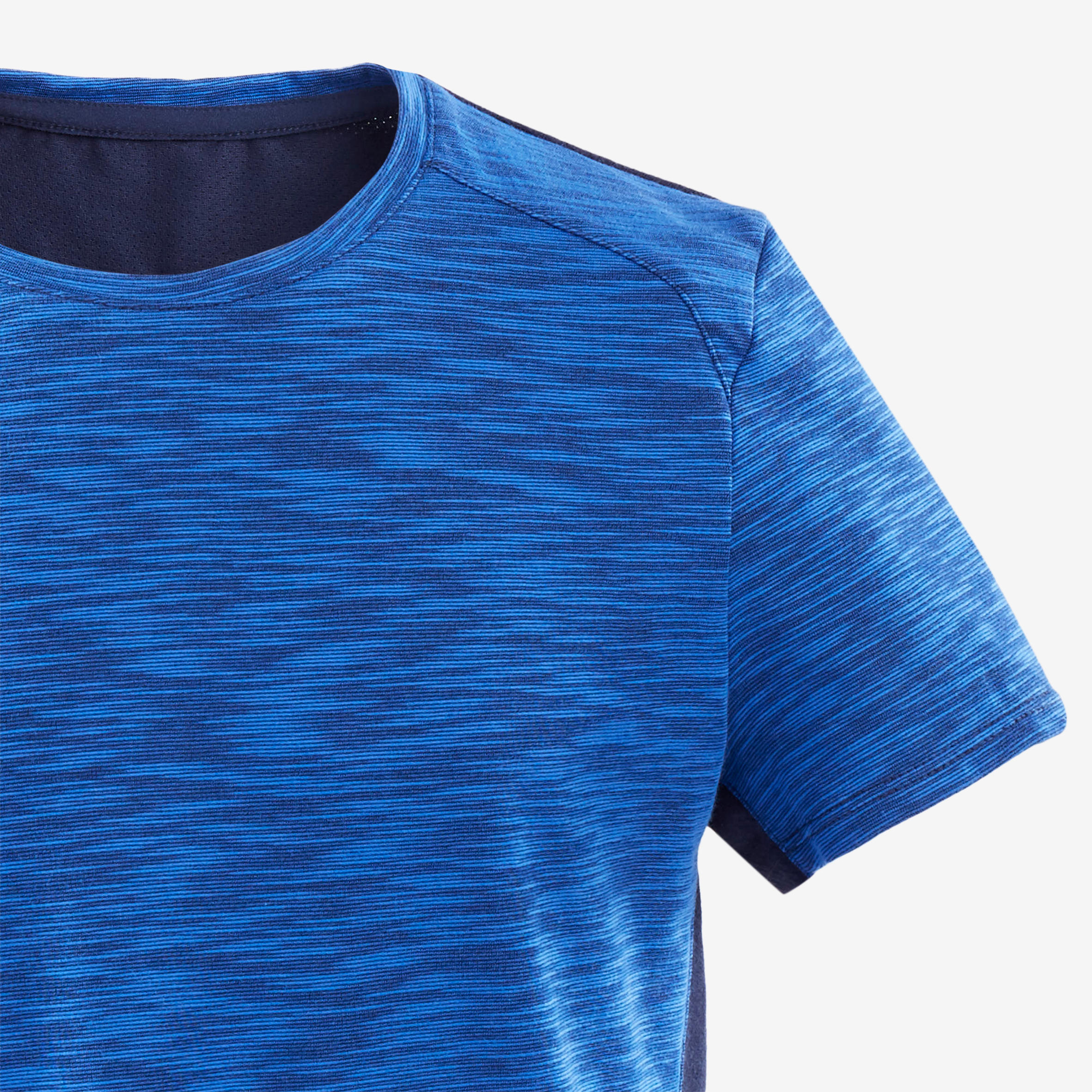 Boys' Breathable Cotton Short-Sleeved Gym T-Shirt 500 - Blue 4/5
