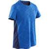 Boys' Breathable Cotton Short-Sleeved Gym T-Shirt 500 - Blue