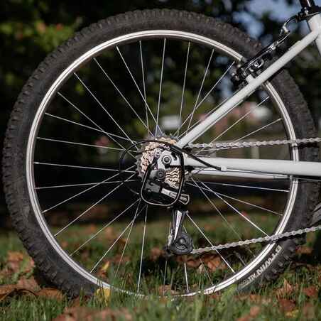 Mountainbike Kinderfahrrad 24 Zoll Rockrider ST 100 weiss