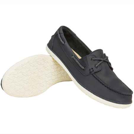 Women’s Leather Sailing Boat Shoes 500 - Navy